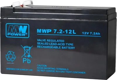 Produktbild von MWP 7.2-12L: MWP 7.2-12L-Batterie (Lange Lebensdauer, 12 V-7,2 Ah, Faston 250)