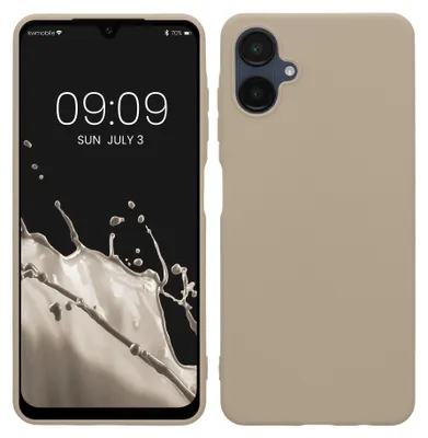 Produktbild von kwmobile Handyhülle für Samsung Galaxy A06 Hülle - TPU Case - Kabelloses Laden - Schutzhülle Cover in Creme matt