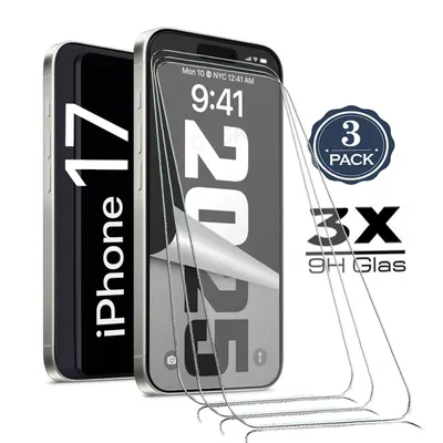 Produktbild von 3X Für iPhone 17 ( 6.3" ) - Panzerglas Glasfolie Display Schutz Folie Glas 9H Hart Echt Glas Displayschutzfolie 3 Stück