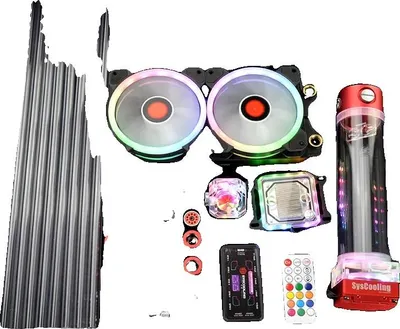 Obrázek produktu pro Sada vodního chlazení PC, měděný materiál, kompatibilní s AMD, červená barva