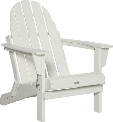 Produktbild von Gartenstuhl, Klappstuhl, ergonomisches Design, wetterfest, Kunststoff, weiß, 75 x 87 x 93 cm