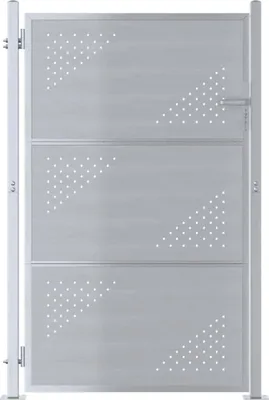 Image de Portail de jardin vidaXL avec serrure, argenté, 85 x 144 cm, en acier inoxydable