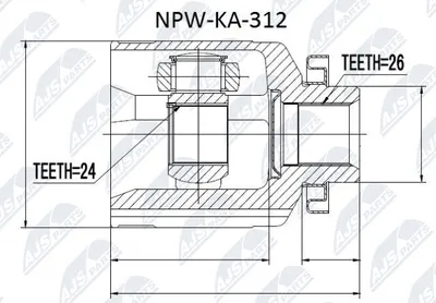 Produktbild von NTY Gelenksatz Antriebswelle Getriebeseitig für KIA SPORTAGE (JE, KM) NPW-KA-312
