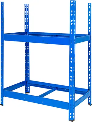 Produktbild von Reifenregal, 2 Ebenen, Stecksystem, BxTxH 1100x500x1200 mm, Reifen bis Ø 680 mm