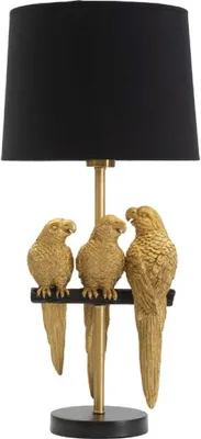 Image de Mauro Ferretti lampe de table perroquets E27 Ø 30x62,5 cm noir or