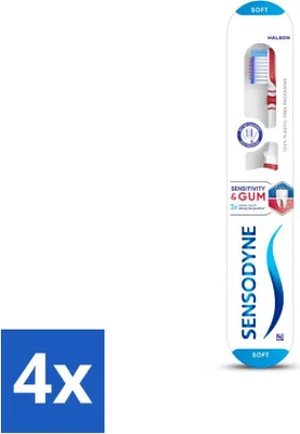 Zdjęcie produktu dla Sensodyne - Szczoteczka do zębów - Wrażliwość i dziąsła - Wzmocnienie dziąseł - 1 szczoteczka do zębów - Value pack - 4 szt