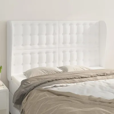 Produktbild von The Living Store Kopfteil mit Ohren Weiß 147x23x118/128 cm Kunstleder