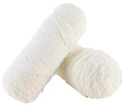 Produktbild von Samtgarn Häkelgarn Plüschwolle zum Stricken & Häkeln Off-White 100g