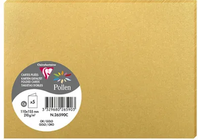 Produktbild von Clairefontaine 5 D-Karten Pollen 110x155 gold