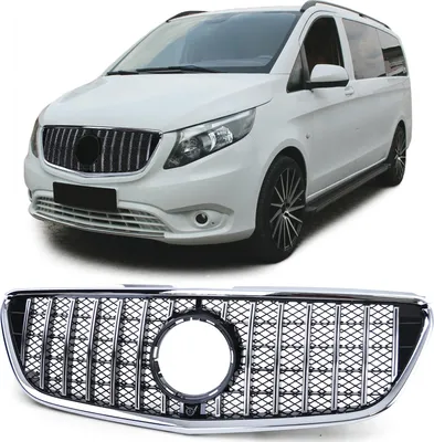 Produktbild von Sport Kühlergrill Frontgrill Schwarz Chrom für Mercedes Vito W447 14-19