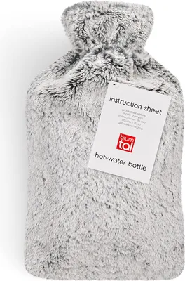 Produktbild von Wärmekissen mit weichem Bezug - Wärmflasche Nacken Schulter 1,5L grau