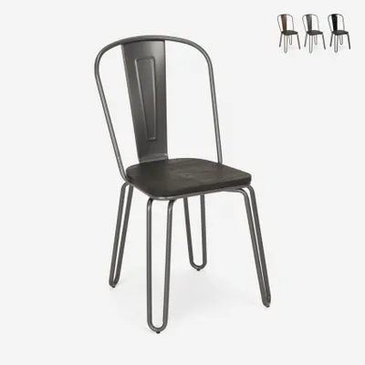 Image de chaises chaises en acier style bar et cuisine ferrum one - Gris foncé