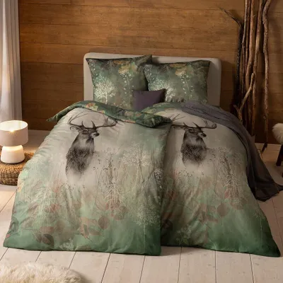 Produktbild von Estella Kuschelflanell Bettwäsche Wilbur moos 160x210 cm + 65x100 cm
