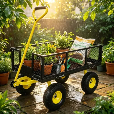 Obrázok produktu pre Univerzálny záhradný vozík 2 v 1 s odnímateľnými bočnicami