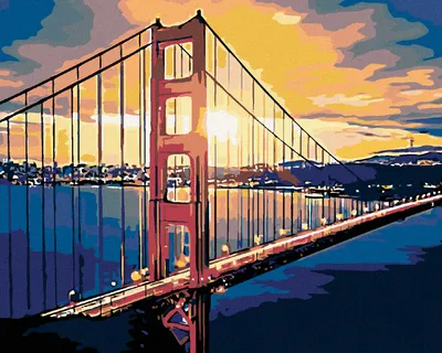 Produktbild von Zuty - Malen nach Zahlen - BRÜCKE UND SONNENAUFGANG, 40x50 cm, ohne Keilrahmen