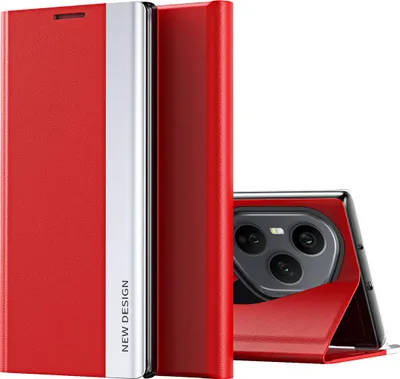 Image de Etui pour Honor 400 Pro Etui magnétique en cuirPolyuréthaneavec fonction stand Rouge