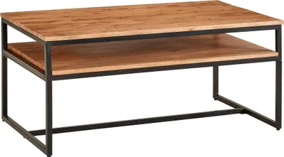 Obrázek produktu pro Stolek  100x60x45 cm kovový konferenční stolek z masivního dřeva obývací pokoj konferenční stolek | Wohnling