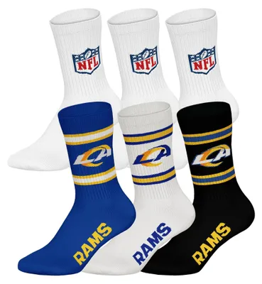 Zdjęcie produktu dla Skarpety uni  NFL, 6 pack - Drużyny NFL, 6-pak skarpet, piłka nożna, logo, mieszanka bawełny LA Rams/białe 39-42