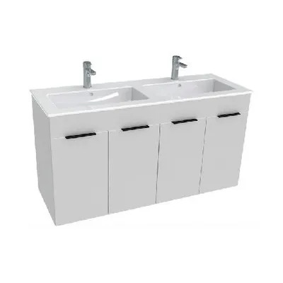 Produktbild von Jika Cube - Unterschrank mit Doppelwaschbecken, 1180x422x622 mm, weiß H4536611763001