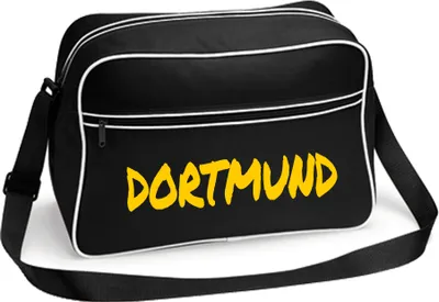 Produktbild von multifanshop Retrotasche - Dortmund - Textmarker, schwarz/weiß, Größe one size