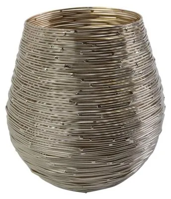 Imagen del producto de Mars & More, farol de hierro, modelo Elara, color dorado, dimensiones: 15 cm de alto y 15 cm de diámetro