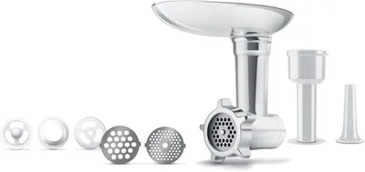 Produktbild von SENCOR STX 024 Príslušenstvo ku kuchynskému robotu Sencor STM 7900. Mäsomlynček s tromi nástavcami na hrubé a jemné mletie
