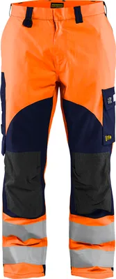 Produktbild von Blakläder® Multinorm Arbeitshose Inhärent High Vis 1588 1513 in div. Farben, Farbe:high vis orange/marineblau, Größe:D120 (D30)