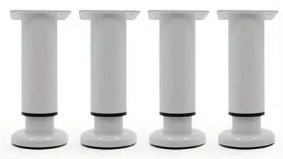 Obrázek produktu pro Nastavitelné nohy k nábytku, bílé, výškové nastavení 12–18 cm, včetně montážní sady.