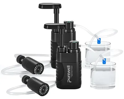 Produktbild von Wasserfilter Tragbar mit Pumpe 0.01 Mikron 3000 Liter Schwarz