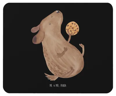 Produktbild von Mr. & Mrs. Panda Mousepad Hund Keks - Schwarz - Geschenk, Sprüche, Mauspad, Hungrig, Hundeleckerli, Leckerli, laptop, glücklich, mousematte, Mouse Pad, pc