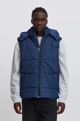 Produktbild von Blend BHVest Herren Weste Steppweste Outdoor-Weste mit Kapuze Kordelzug Stehkragen Regular fit