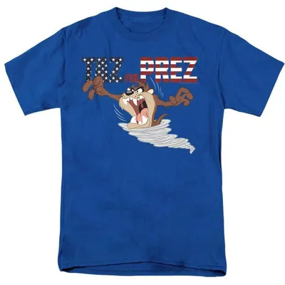 Obrázok produktu pre Tričko Looney Tunes – "Taz For Prez" – uni, pánske/dámske, model TV37708 (veľkosť XL), farba: kráľovská modrá