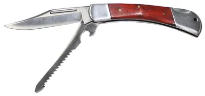 Produktbild von Klappmesser, "Hunter", Metallgriff mit Holzeinlage