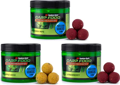Produktbild von Tandem Baits 3-er Set Carp Food Perfection Mini Hookers Fruit Flavour Mix, Karpfenfutter, Karpfen Angeln, Köder Große-Fische-Angeln, Karpfenzubehör Profis & Hobby-Angler, Angelfutter 18mm 12g