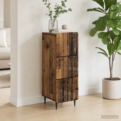 Obrázok produktu pre vidaXL Komoda s zásuvkami, 33 x 34,5 x 92 cm, drevotrieska, recyklované drevo