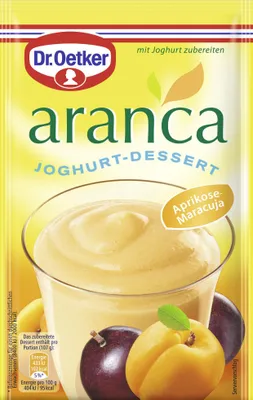 Produktbild von Dr. Oetker Aranca Aprikose-Maracuja Joghurt-Dessert (78g Beutel)
