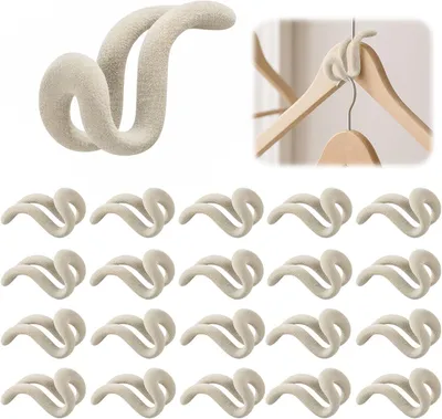 Imagen del producto de Ganchos para perchas con revestimiento de terciopelo, 20 unidades, antideslizantes, para armarios
