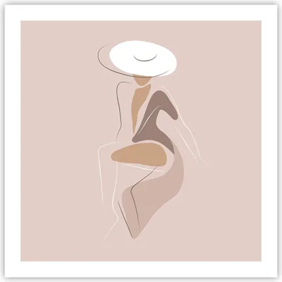 Produktbild von Poster - Poster ohne Rahmen - Buntstift Frau Hut - 60x60 cm - Wand Bild - Wanddeko - Wandbilder - Kunstposter - Wandposter - Bilder - Kunstdruck - Wanddekoration - Wandbild - P2XAC60x60-4773