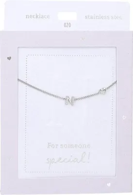 Imagen del producto de Collar Depesche, "Corazón de Oro", plateado, con la letra N, para mujer