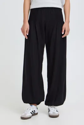 Produktbild von Oxmo OXNInna Damen Hose Freizeithose Pants Leinenmix Loose Fit