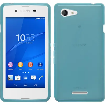 Produktbild von PhoneNatic Case kompatibel mit Sony Xperia E3 - türkis Silikon Hülle transparent + 2 Schutzfolien
