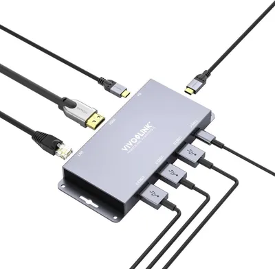 Zdjęcie produktu dla Vivolink VLUSBCHUB2, USB 3.2 Gen 2 (3.1 Gen 2) Type-C, HDMI, USB 3.2 Gen 1 (3.1 Gen 1) Type-C, 10000 Mbit/s, 30 Hz, 3840 x 2160, Szary