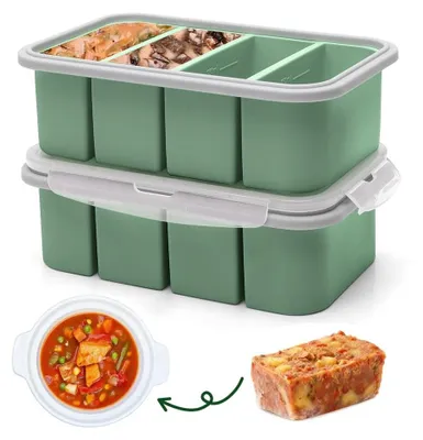 Produktbild von Silikon-Eisformen mit 4 Mulden – Set mit 2 Stück, Grün