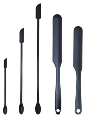 Produktbild von Cremespatel Teigspachtel Kosmetikspatel 5-teilig Silikon Schwarz