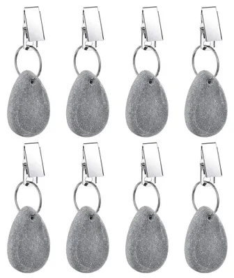 Imagen del producto de Soportes para manteles de piedra con abrazaderas metálicas, juego de 8 unidades, para uso en exteriores