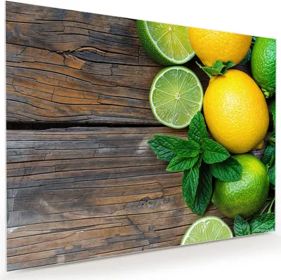 Produktbild von Glasbild 120x90cm in XXL für Wohnzimmer, Schlafzimmer Motiv Zitrusfruechte Holz