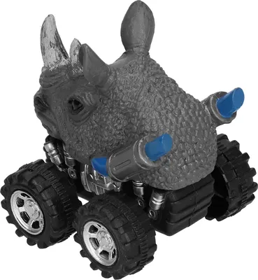 Produktbild von Lernsimulationstiermodell, zurückziehbares Autospielzeug, Allradfahrzeuge für Kinder, Nashorn