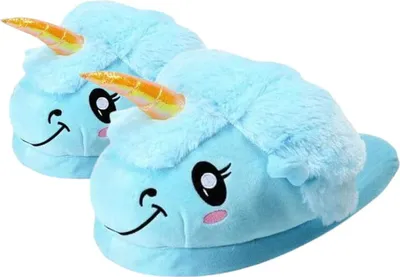 Produktbild von Blaue Einhorn-Hausschuhe, universell, Damen, Herren Plüsch-ONESIES