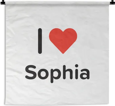 Produktbild von MuchoWow® Wandteppich Wandbehang Ich liebe - Sophia - Mädchen 150x150 cm Tapisserie Dekoration Wandtuch - Wohnaccessoires - Modernes