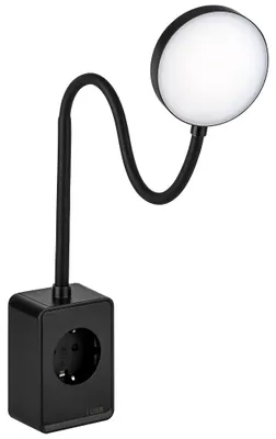 LED Steckdosenlampe dimmbar Steckerleuchte flexibel Nachtlicht mit USB-C SEBSON - schwarz